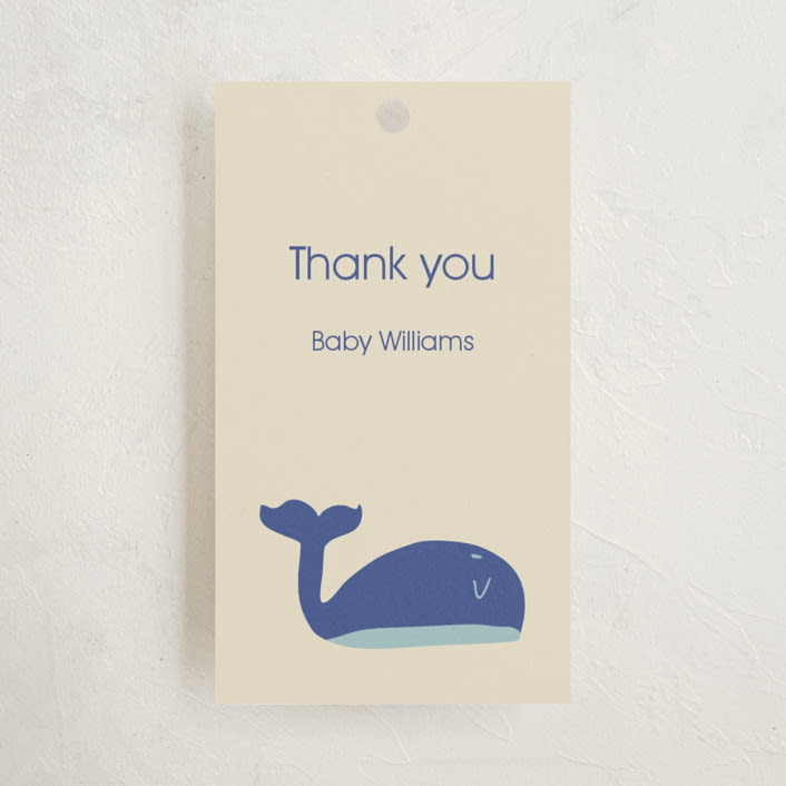 "Whale Hello" - Baby Shower Favor Tags in Sea by Harriet Richter - Front
