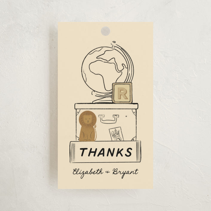 "Little Explorer" - Baby Shower Favor Tags in Butter by Jenna Holcomb - Front