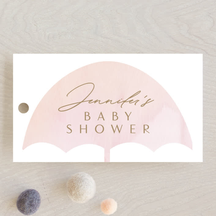 "gilded shower" - Baby Shower Favor Tags in Rose by Phrosné Barwood - Front