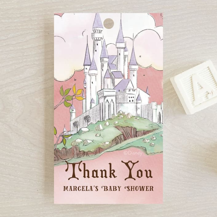 "Sleeping Beauty Storybook Forest" - Baby Shower Favor Tags in Mint by Becky Nimoy - Front