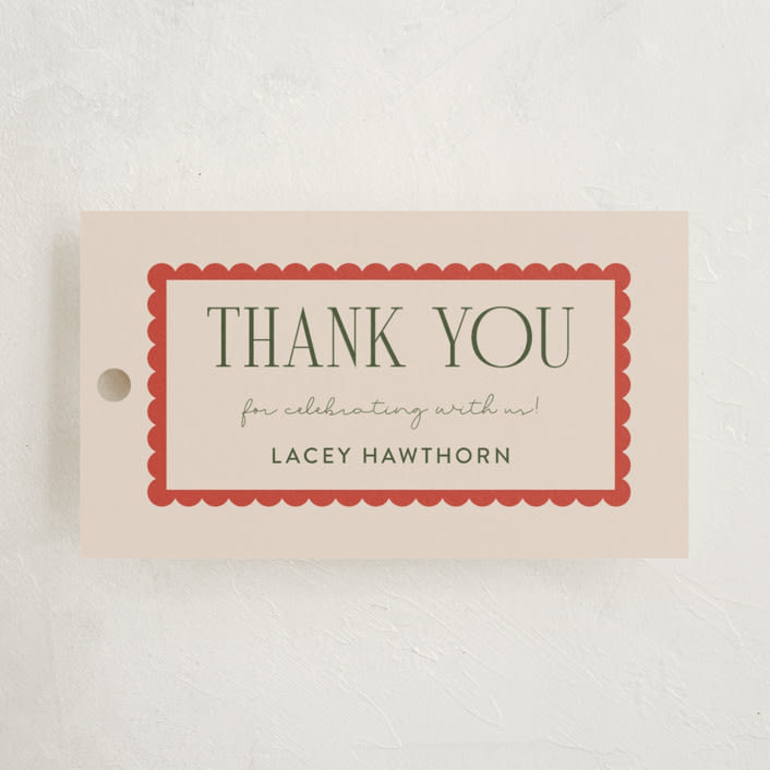 "Prep Room" - Baby Shower Favor Tags in Taupe by Ashlee Townsend - Front