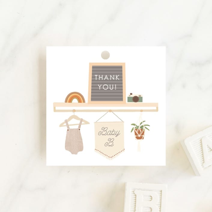 "scandi boho" - Baby Shower Favor Tags in Terracotta by Itsy Belle Studio - Front