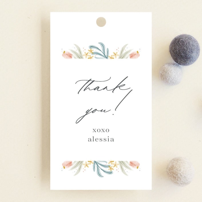 "Blooming Brunch" - Baby Shower Favor Tags in Rose by Ashley DeMeyere - Front