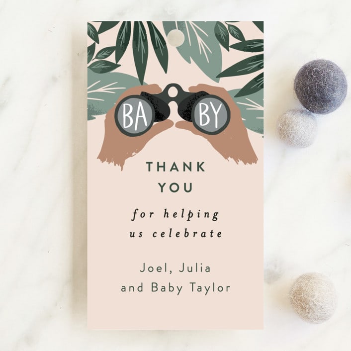 "Adventure on the horizon" - Baby Shower Favor Tags in Latte by Alethea and Ruth - Front