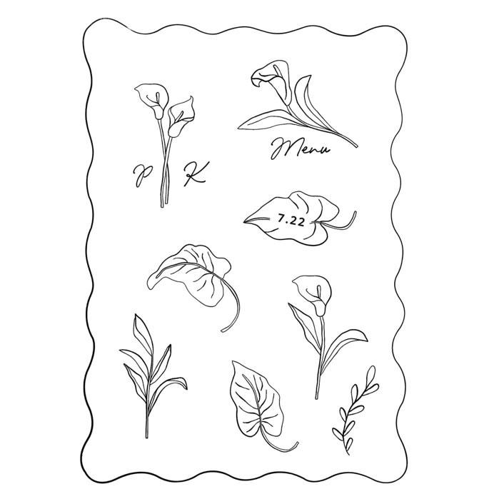 "Custom Calla Lily Icon set" - Commissioned Design Element in black by Kelly Watkins