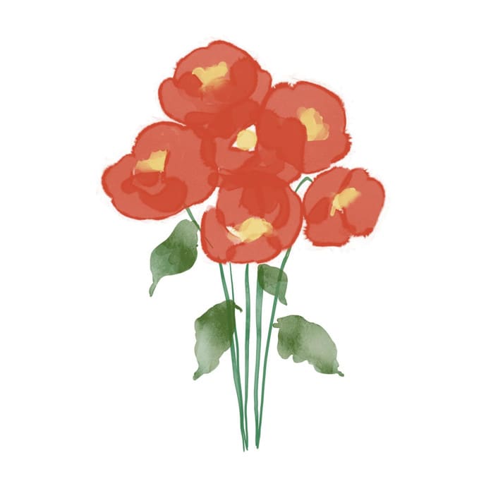 "Custom Poppies Icon" - Commissioned Design Element in red by Lori Wemple