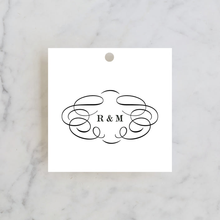 "Understated Elegance" - Wedding Favor Tags in Cotton by Kimberly FitzSimons - Front