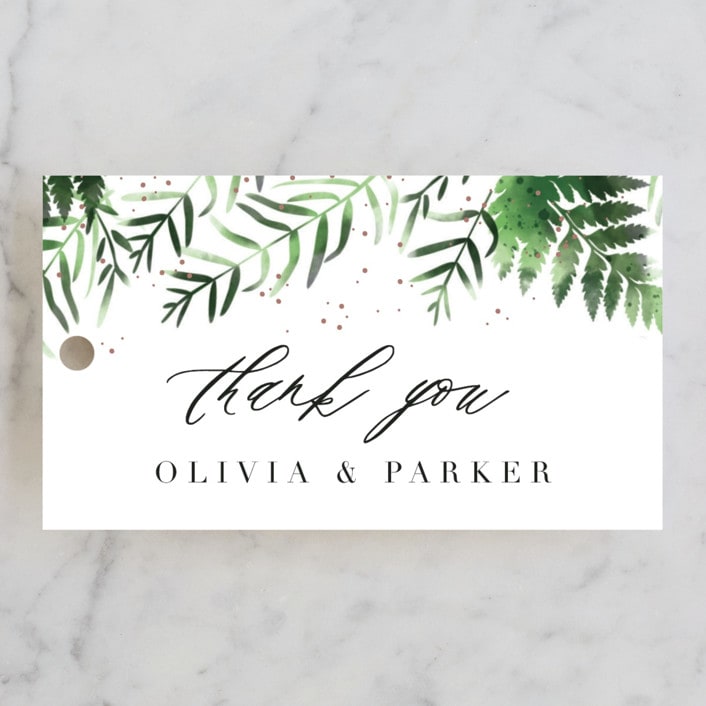 "Framed in Ferns" - Wedding Favor Tags in Petal by Kristie Kern - Front