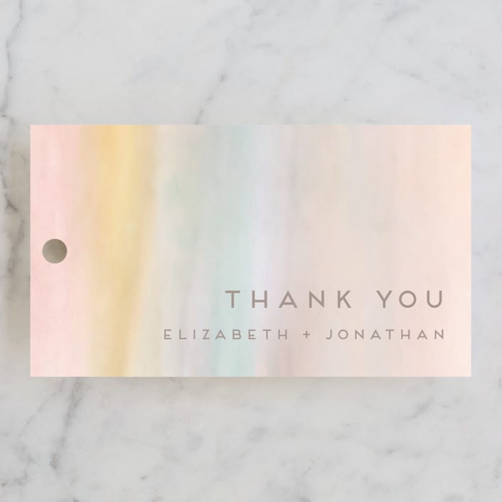"Off Shore" - Wedding Favor Tags in Dawn by Grace Kreinbrink - Front