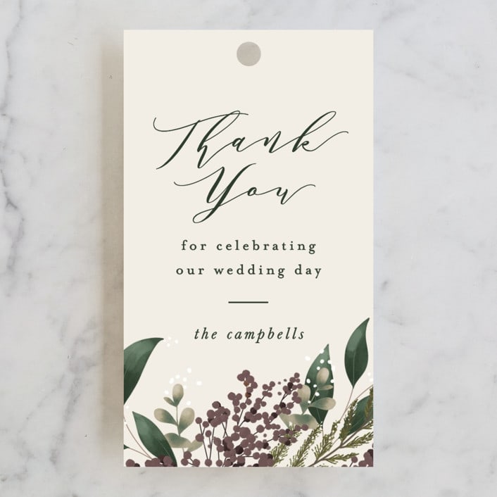 "evergreen" - Wedding Favor Tags in Shamrock by Leah Bisch - Front