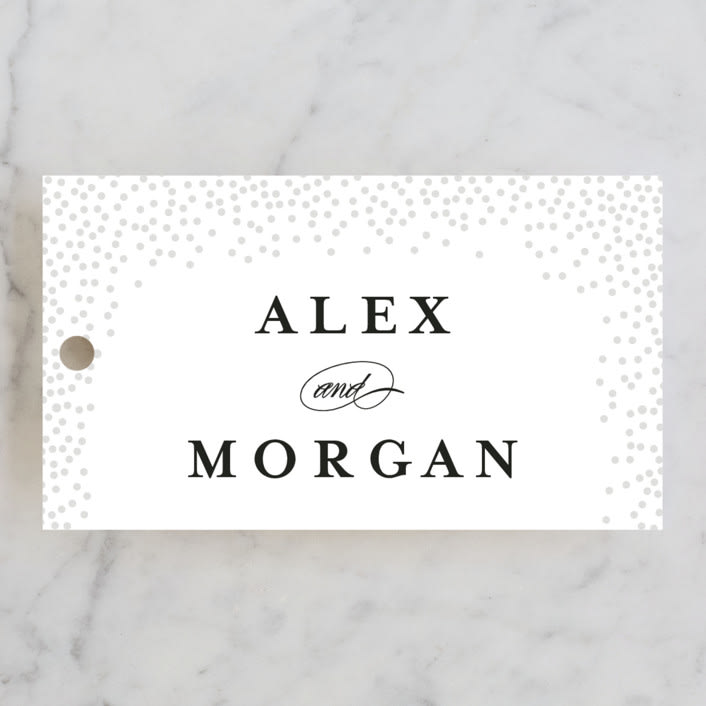 "Promise" - Wedding Favor Tags in Snow by Design Lotus - Front