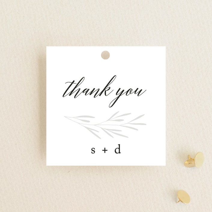 "Gilded Leaves" - Wedding Favor Tags in Classic White by Kelly Schmidt - Front