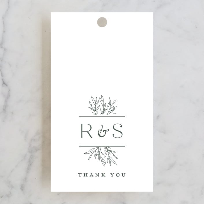 "Branchlet" - Wedding Favor Tags in Hunter by Sarah Brown - Front