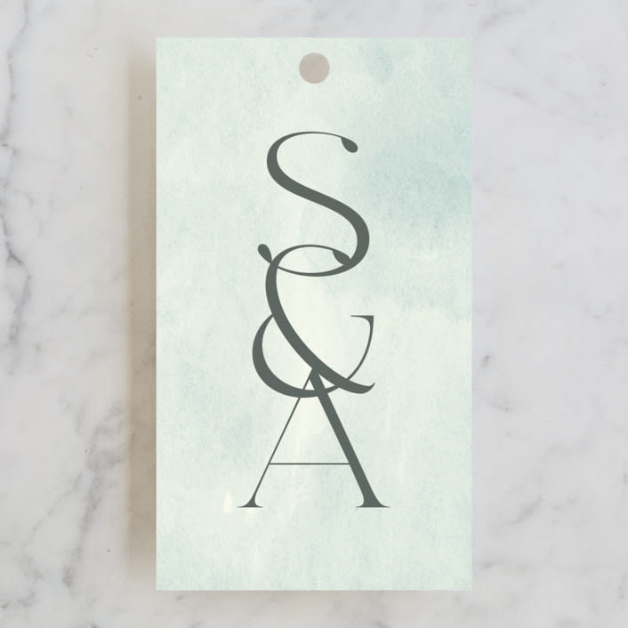 "Blue Jean Baby" - Wedding Favor Tags in Ocean by Chelsea Petaja - Front