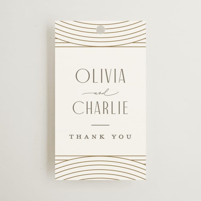 "Moderne" - Wedding Favor Tags in Alabaster by Pixel and Hank - Front