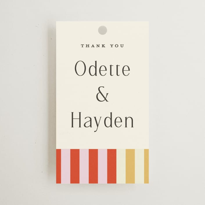 "Quilted Grid" - Wedding Favor Tags in Petal by Morgan Kendall - Front