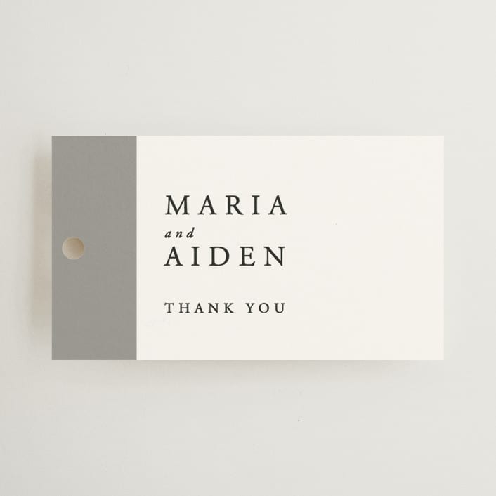 "Portrait" - Wedding Favor Tags in Platinum by Heather Schertzer - Front
