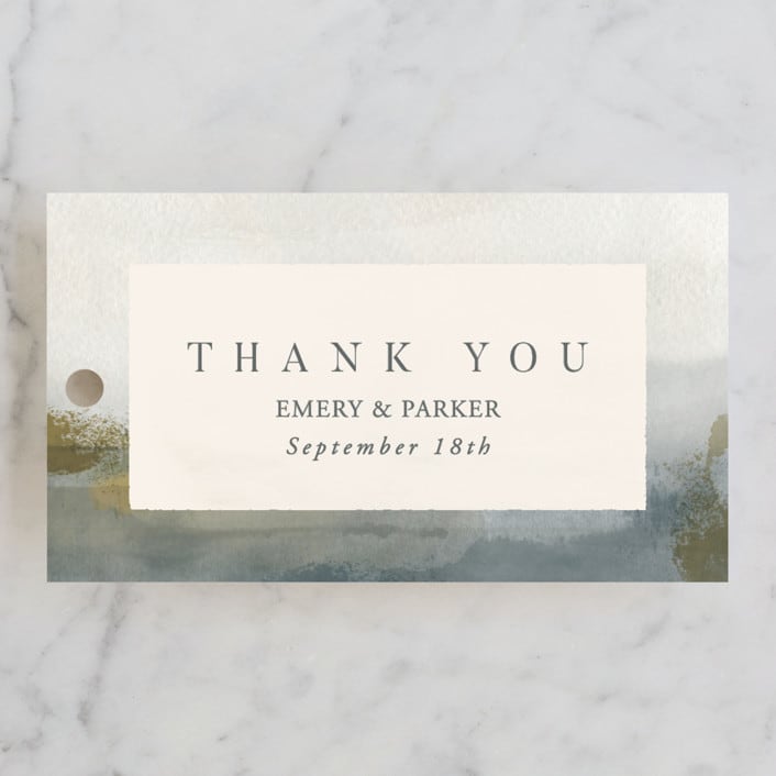 "Lakefront" - Wedding Favor Tags in Natural by Robert and Stella - Front