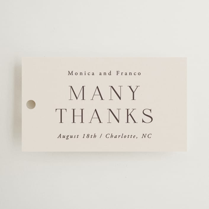 "And Centered" - Wedding Favor Tags in Cream by Hooray Creative - Front