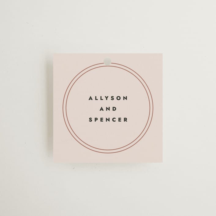 "Deco Band" - Wedding Favor Tags in Blush by Kindred Fields - Front