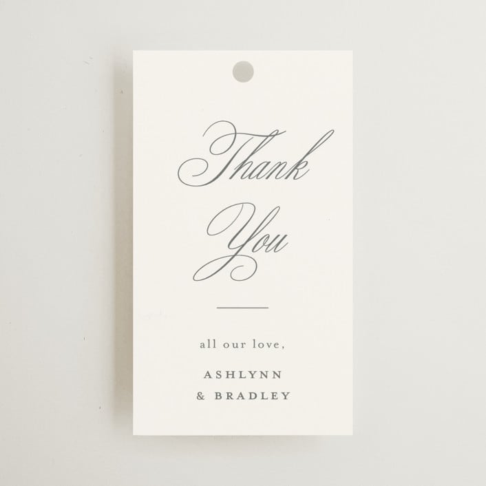 "Formally" - Wedding Favor Tags in Mist by Sarah Brown - Front