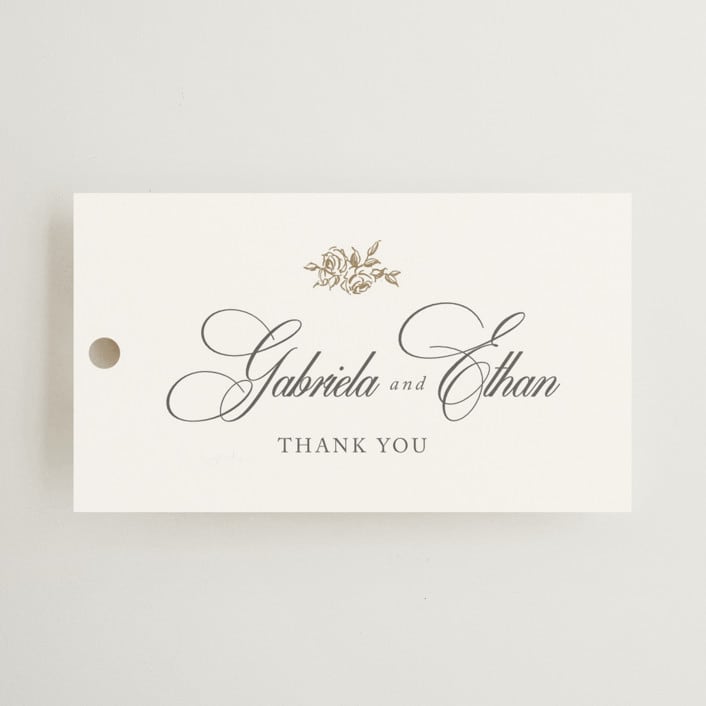 "Here With You" - Wedding Favor Tags in Classic Bride by Design Lotus - Front