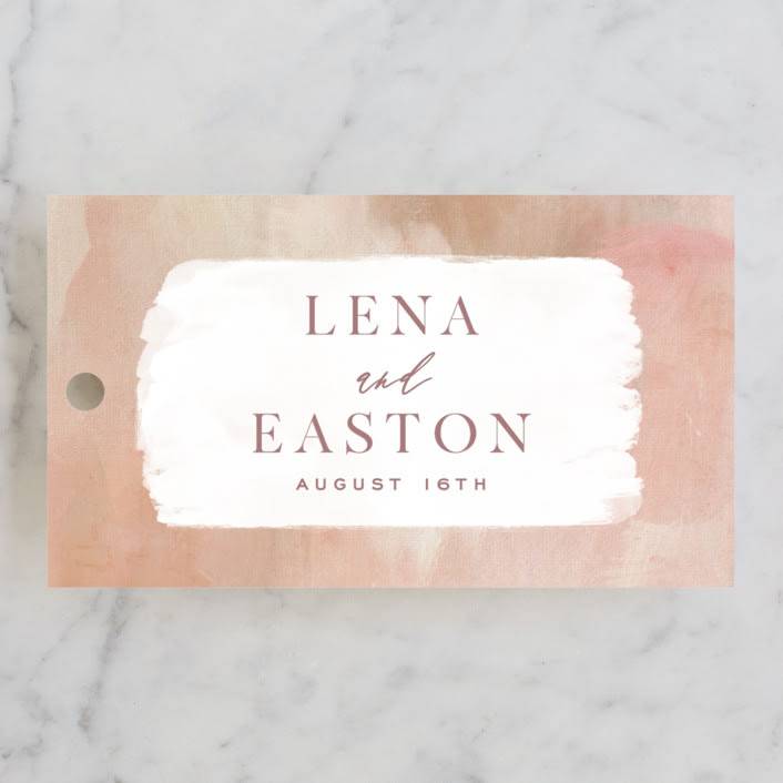 "Magic Hour" - Wedding Favor Tags in Desert Rose by Hooray Creative - Front