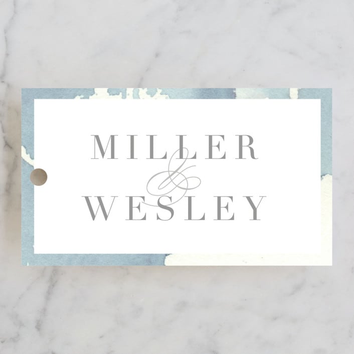 "Reverie" - Wedding Favor Tags in Periwinkle by Sara Hicks Malone - Front