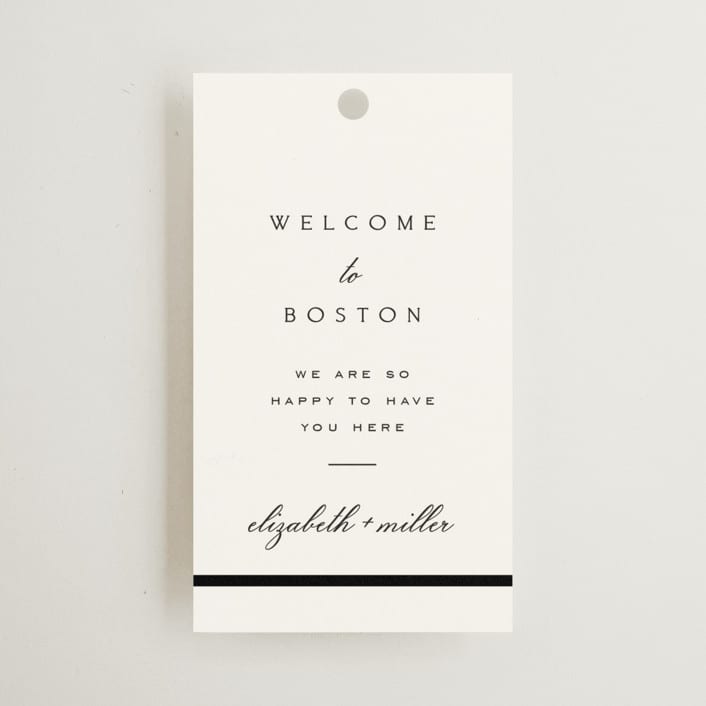 "Stripe Bevel" - Wedding Favor Tags in Salt by Amy Kross - Front