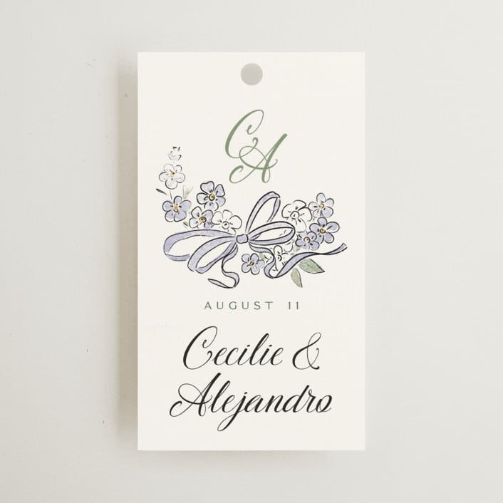 "Forget Me Nots" - Wedding Favor Tags in Violet by Jenna Holcomb - Front