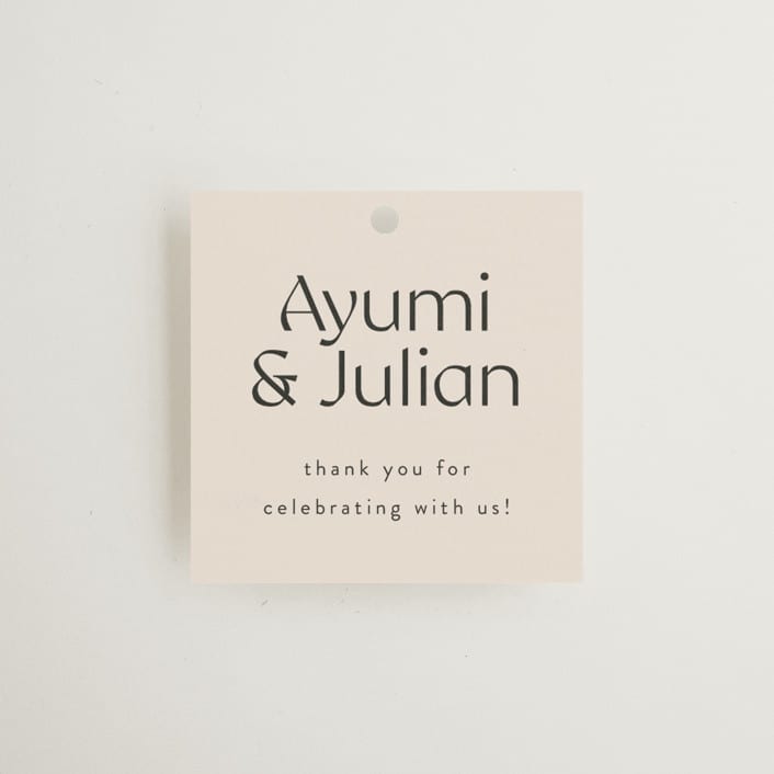 "Ayumi" - Wedding Favor Tags in Ivory by Melanie Kosuge - Front