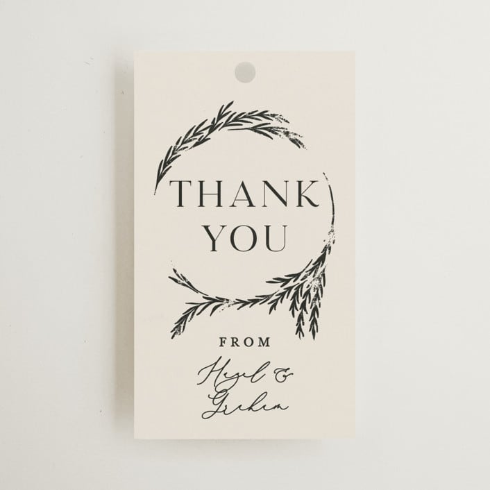 "Locket" - Wedding Favor Tags in Pearl by Erin L. Wilson - Front
