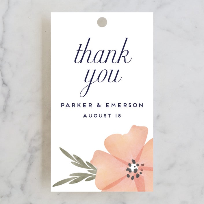 "Romantic Watercolor Flora" - Wedding Favor Tags in Dhalia by Petra Kern - Front