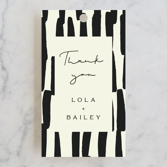 "stripes" - Wedding Favor Tags in Ink by Morgan Kendall - Front