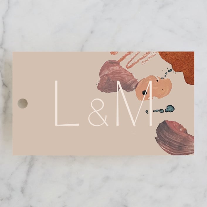 "Painted Sands" - Wedding Favor Tags in Terracotta by Chelsea Petaja - Front