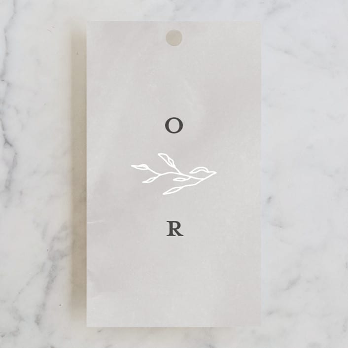 "Abundant Wreath" - Wedding Favor Tags in Fog by Pixel and Hank - Front
