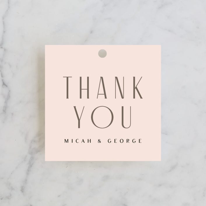 "Casablanca" - Wedding Favor Tags in Blush by Lori Wemple - Front