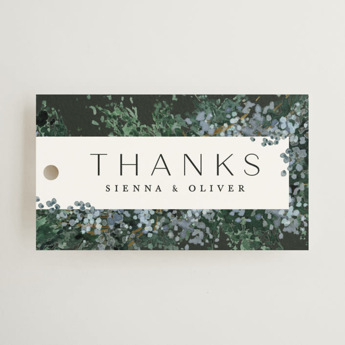 "Juniper" - Wedding Favor Tags in Emerald by Kate Ahn - Front
