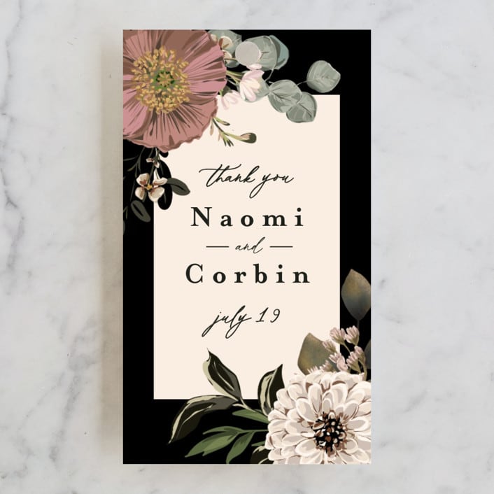 "Peonies & Sage" - Wedding Favor Tags in Fawn by Susan Moyal - Front
