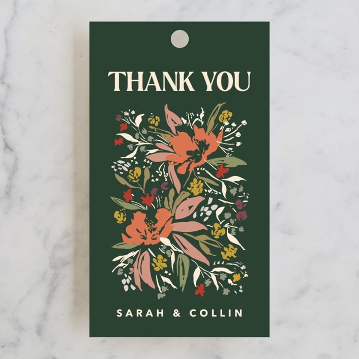 "Bridal Bouquet" - Wedding Favor Tags in Verde by Kindred Fields - Front