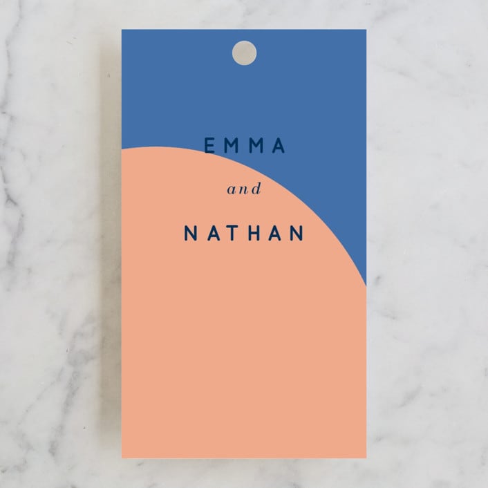 "Color Arch" - Wedding Favor Tags in Aquatic by Baumbirdy - Front