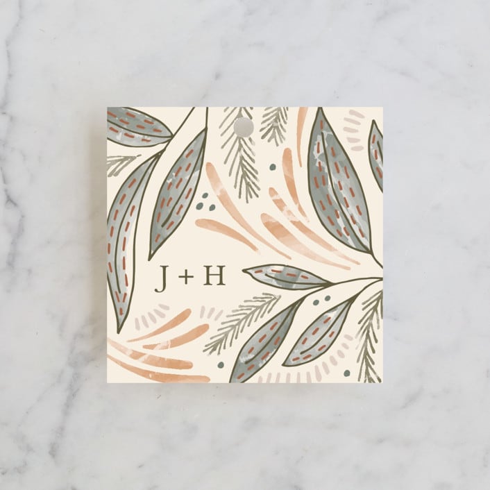 "Unity" - Wedding Favor Tags in Burnt Sienna by Jen Owens - Front