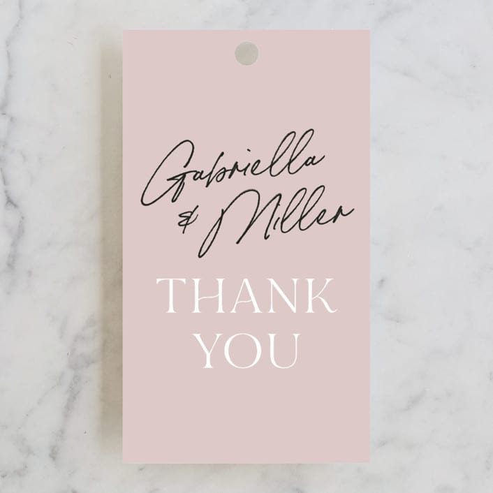 "Marry You" - Wedding Favor Tags in Blush by Design Lotus - Front