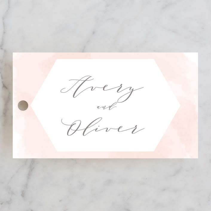 "Sparkling Champagne" - Wedding Favor Tags in Blush by Kristie Kern - Front