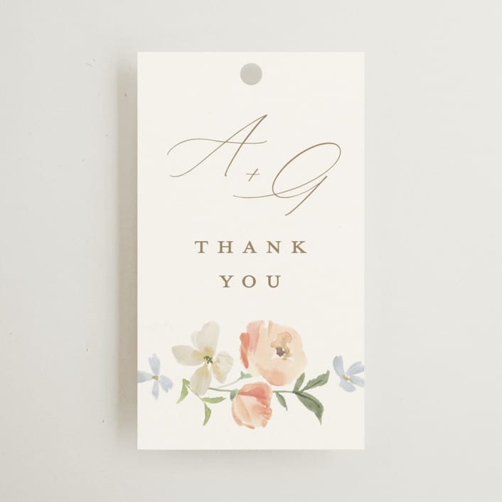 "Garden View" - Wedding Favor Tags in Peach by Everett Paper Goods - Front