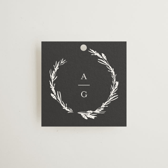 "Panache" - Wedding Favor Tags in Onyx by Kristie Kern - Front