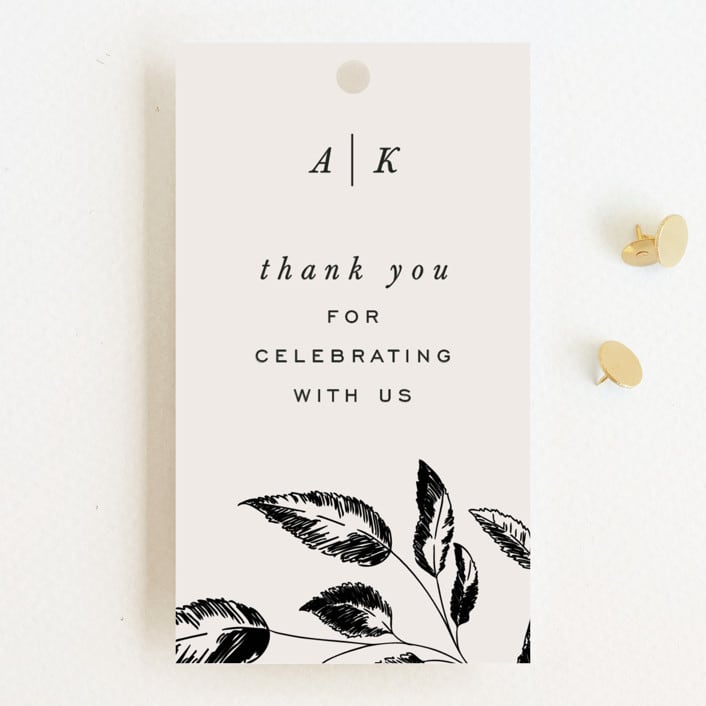 "Halcyon" - Wedding Favor Tags in Tuxedo by Leah Bisch - Front