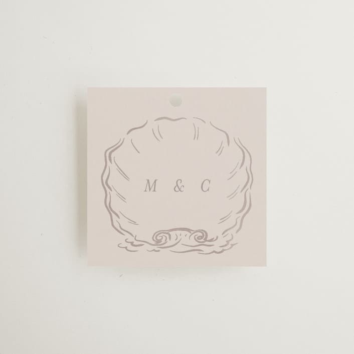 "Kumamoto" - Wedding Favor Tags in Pearl by Ani Somi - Front