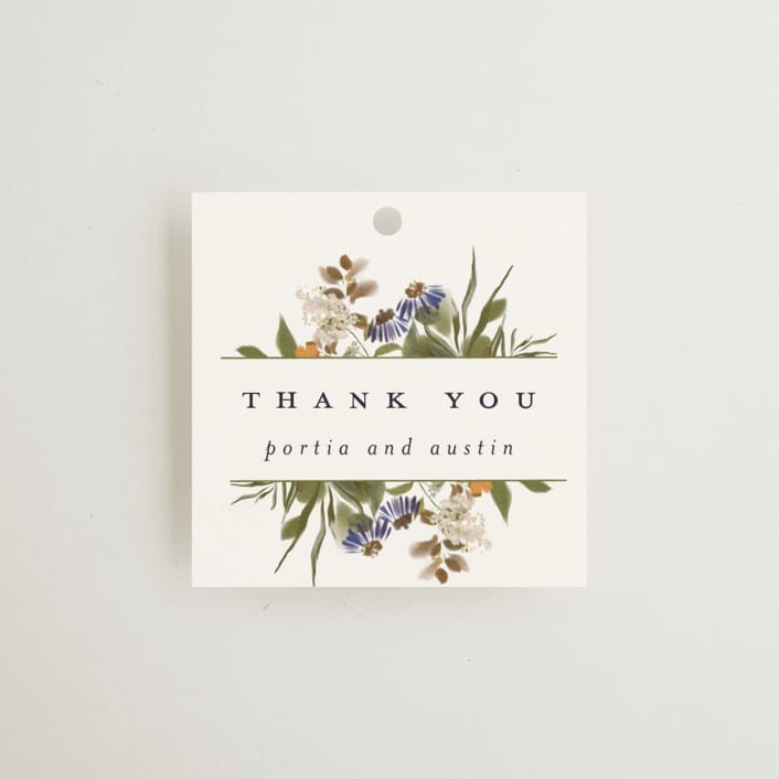 "Pressed Garden" - Wedding Favor Tags in Fall by Grace Kreinbrink - Front