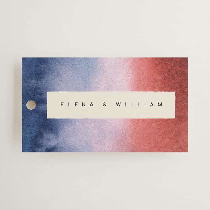 "At Dusk" - Wedding Favor Tags in Sunset by Sumak Studio - Front
